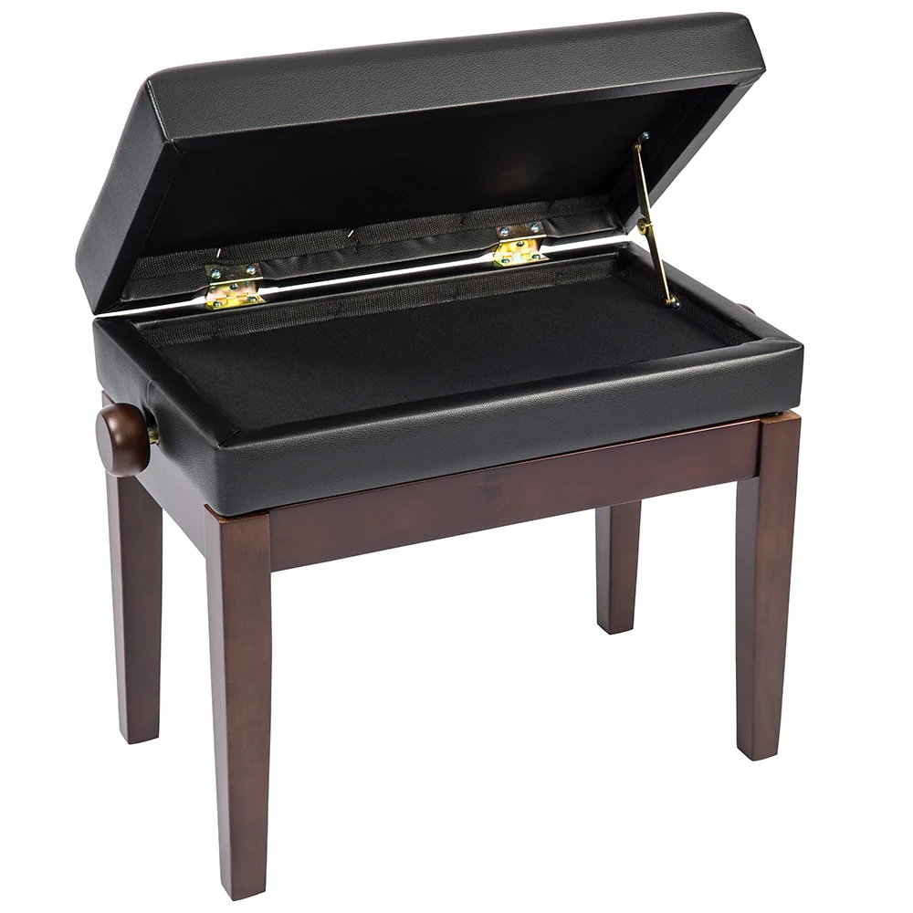 Kinsman Deluxe Adjustable Piano Stool with Storage ~ Satin Rosewood - Image 2