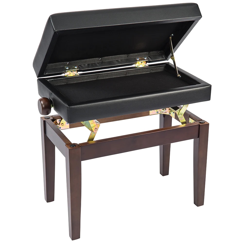 Kinsman Deluxe Adjustable Piano Stool with Storage ~ Satin Rosewood - Image 4