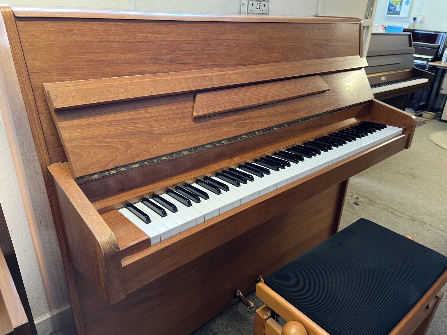 Danemann Modern Styled Upright Piano with Matching Stool - Image 2