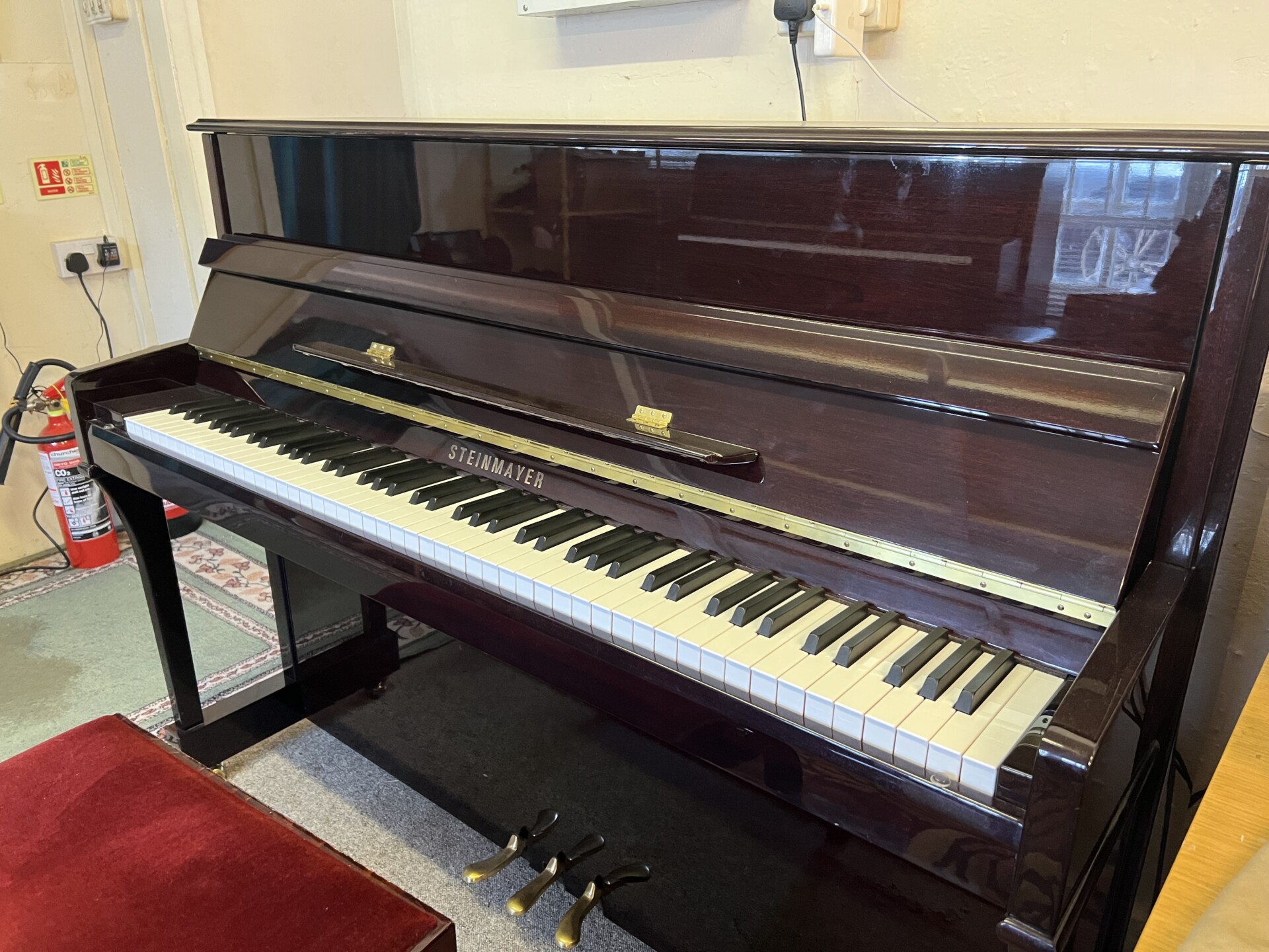 Steinmayer 110 Upright Piano in High Gloss Rosewood